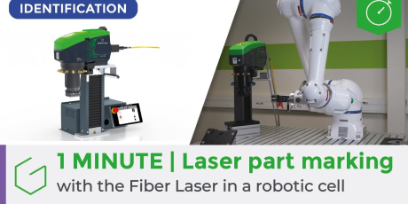 ⏱️ 1 Minute | Laser part marking with the Fiber Laser in a robotic cell